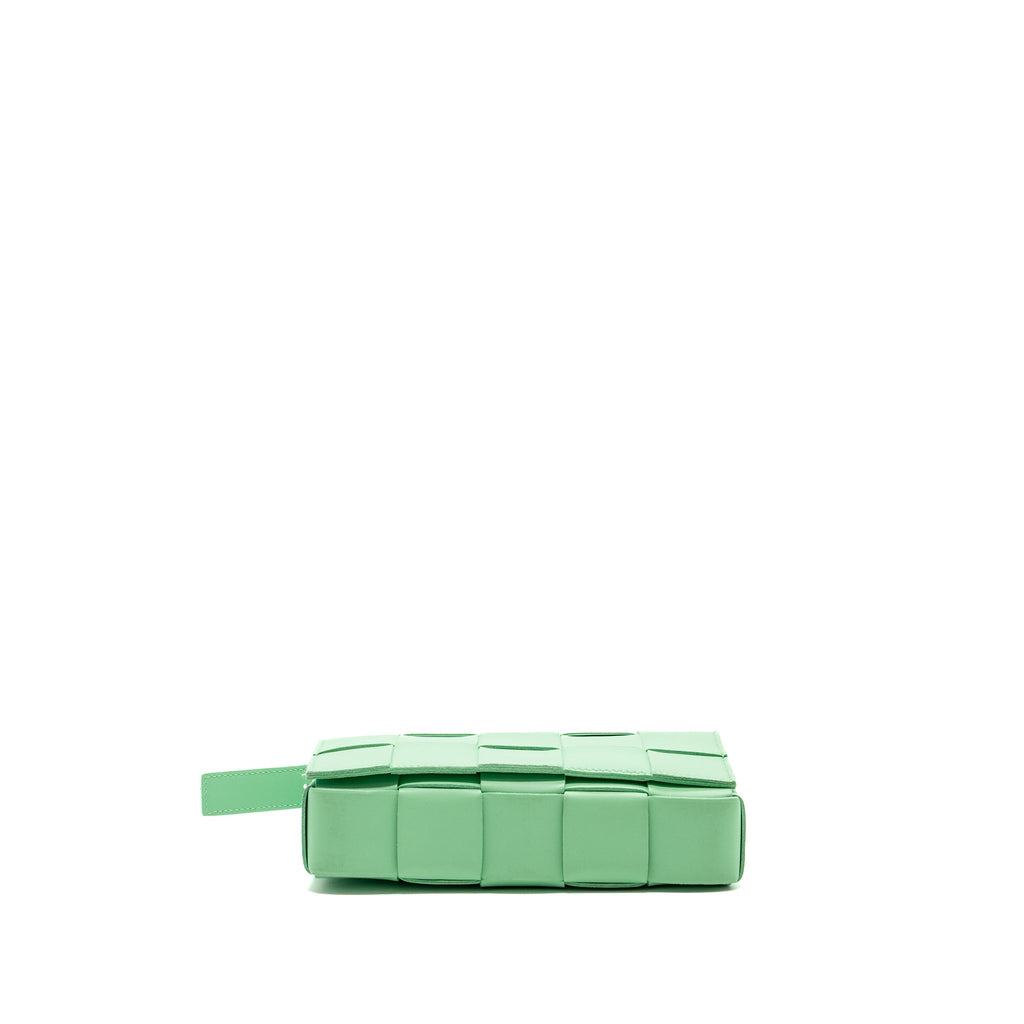 BOTTEGA VENETA CLASSIC CASSETTE BAG LAMBSKIN LIGHT GREEN SHW