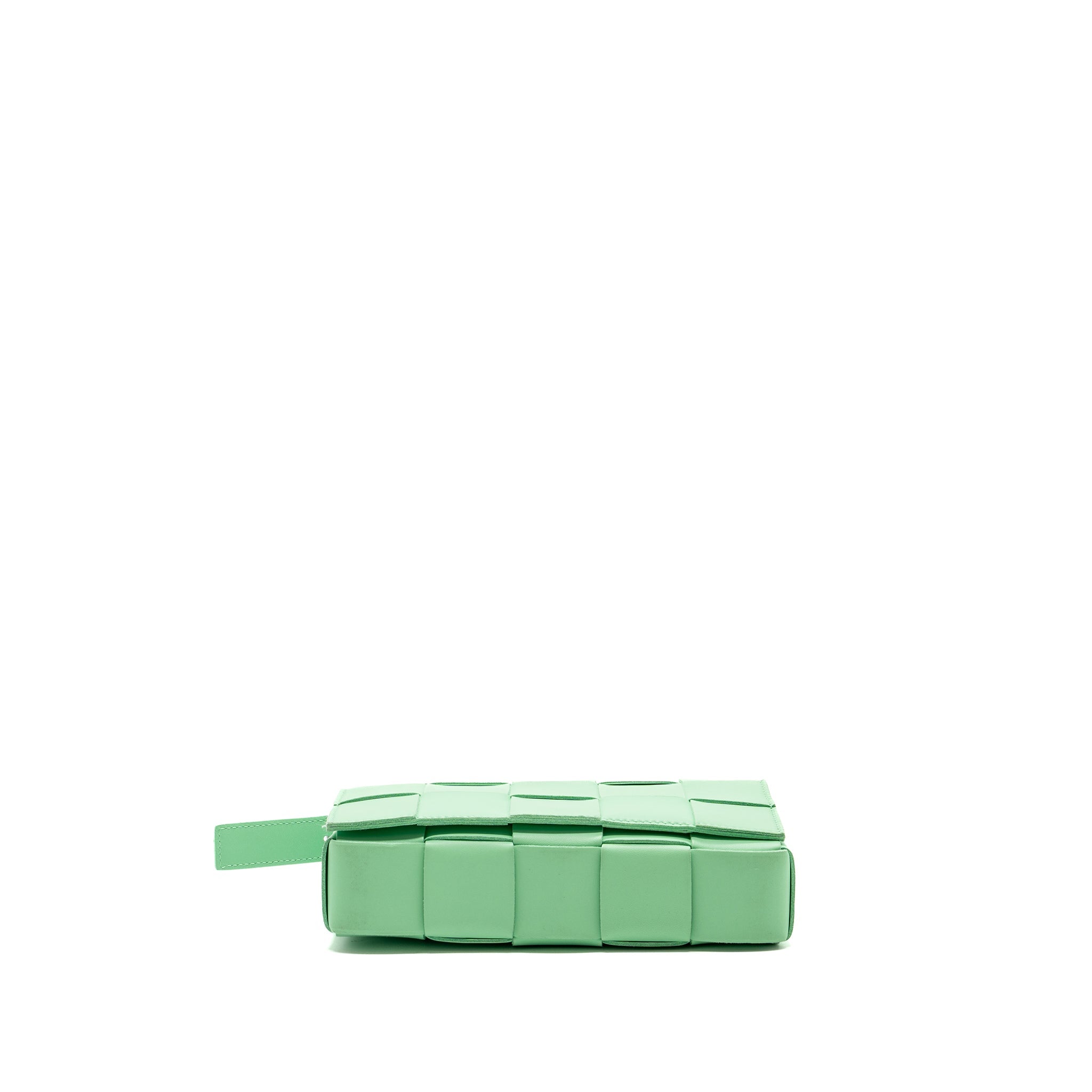 BOTTEGA VENETA CLASSIC CASSETTE BAG LAMBSKIN LIGHT GREEN SHW