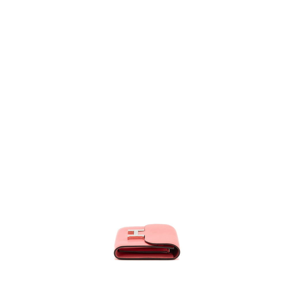 HERMES CONSTANCE COMPACT WALLET EVERCOLOR ROSE AZALEE SHW