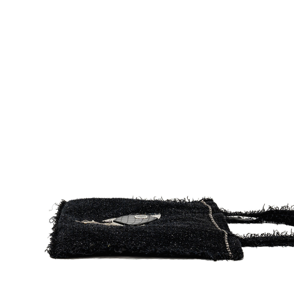 CHANEL ROCKET TOTE BAG TWEED BLACK SHW