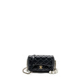 CHANEL PEARL CHAIN QUILTED FLAP BAG LAMBSKIN BLACK GHW