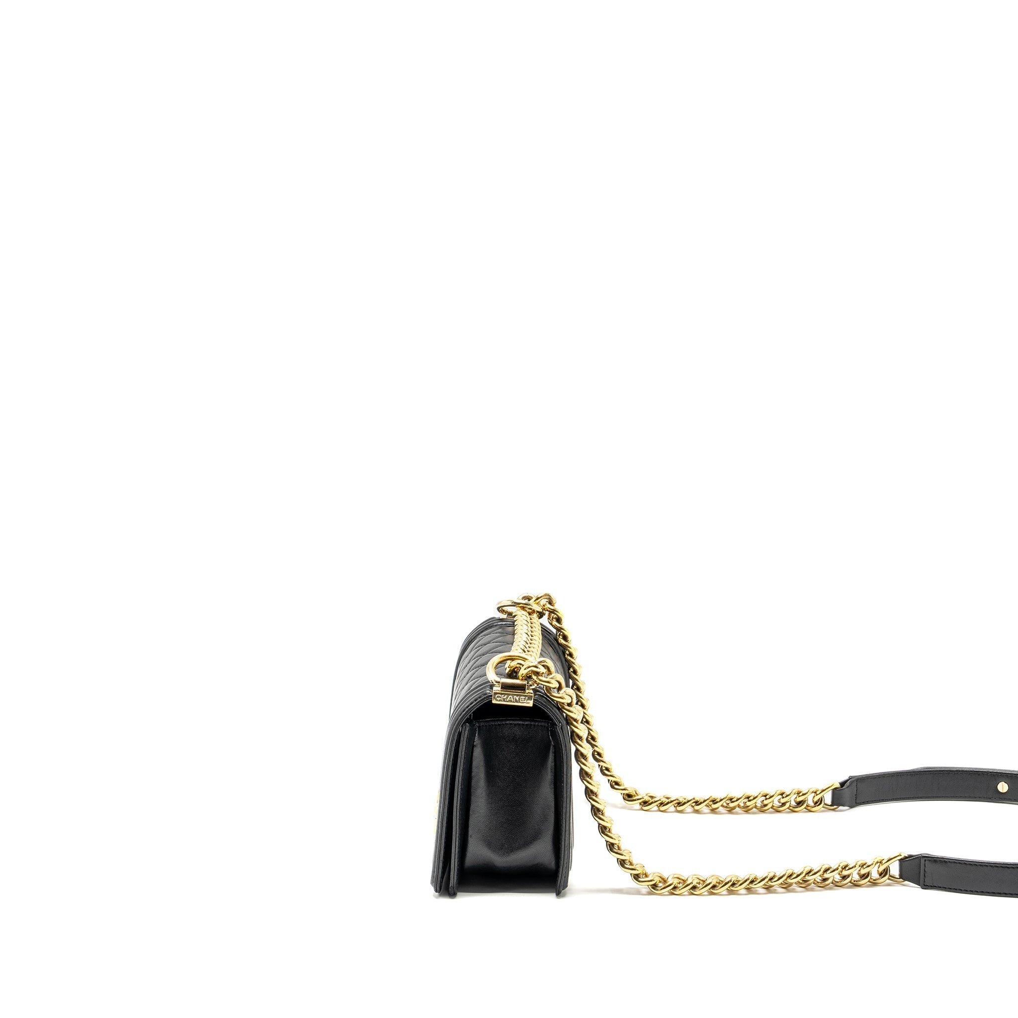 CHANEL SMALL BOY BAG LAMBSKIN BLACK GHW