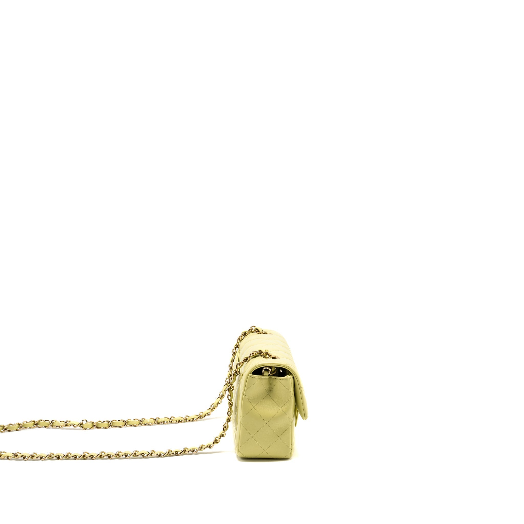 CHANEL MINI RECTANGULAR FLAP BAG LAMBSKIN PISTACHIO LGHW (MICROCHIP)