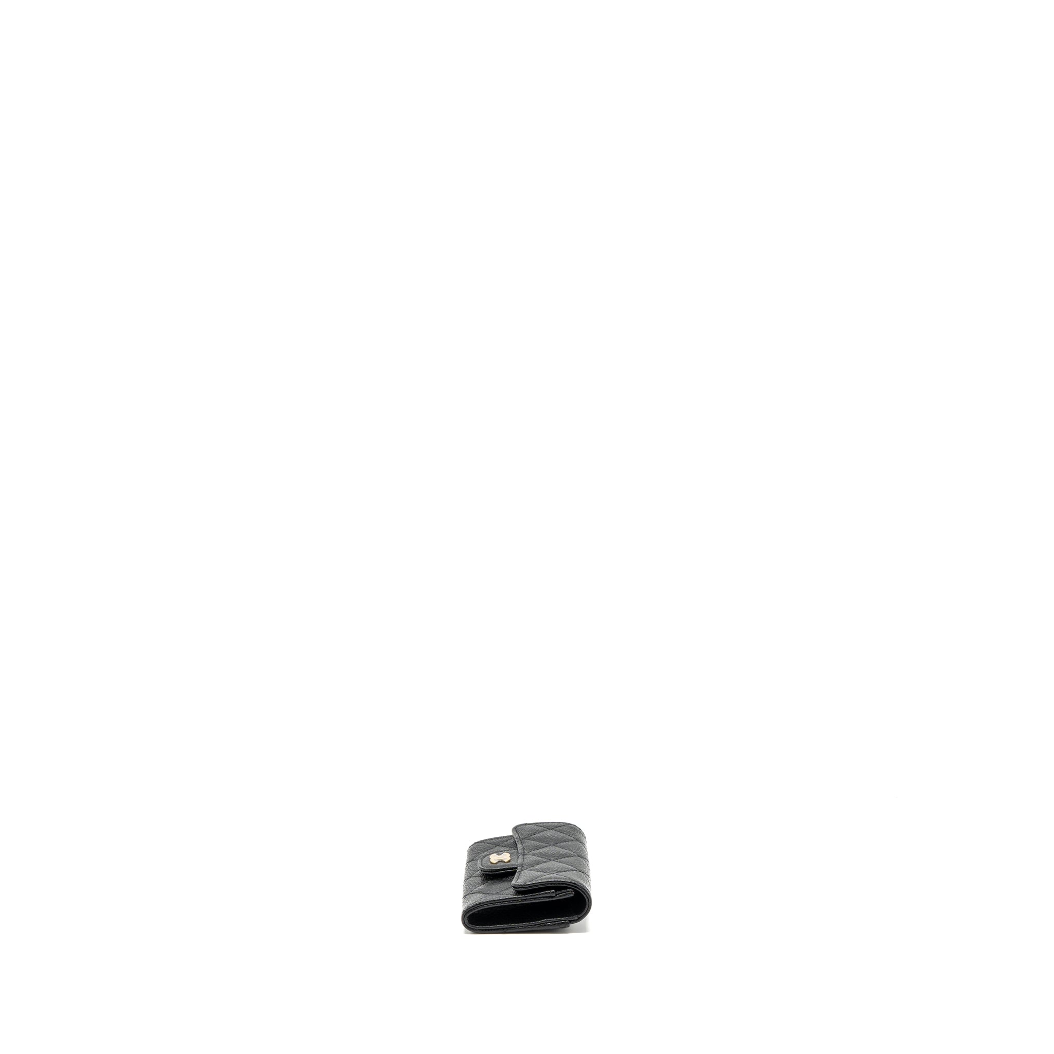 CHANEL CLASSIC FLAP CARD HOLDER CAVIAR BLACK GHW (MICROCHIP)