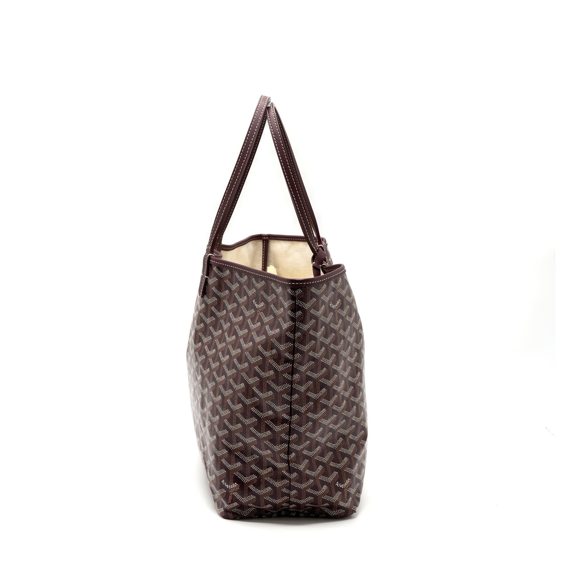 GOYARD SAINT LOUIS PM TOTE BAG CANVAS BURGUNDY SHW