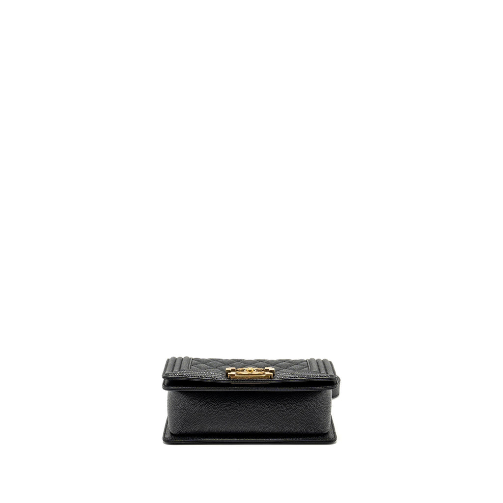CHANEL SMALL BOY BAG CAVIAR BLACK RUTHENIUM GHW