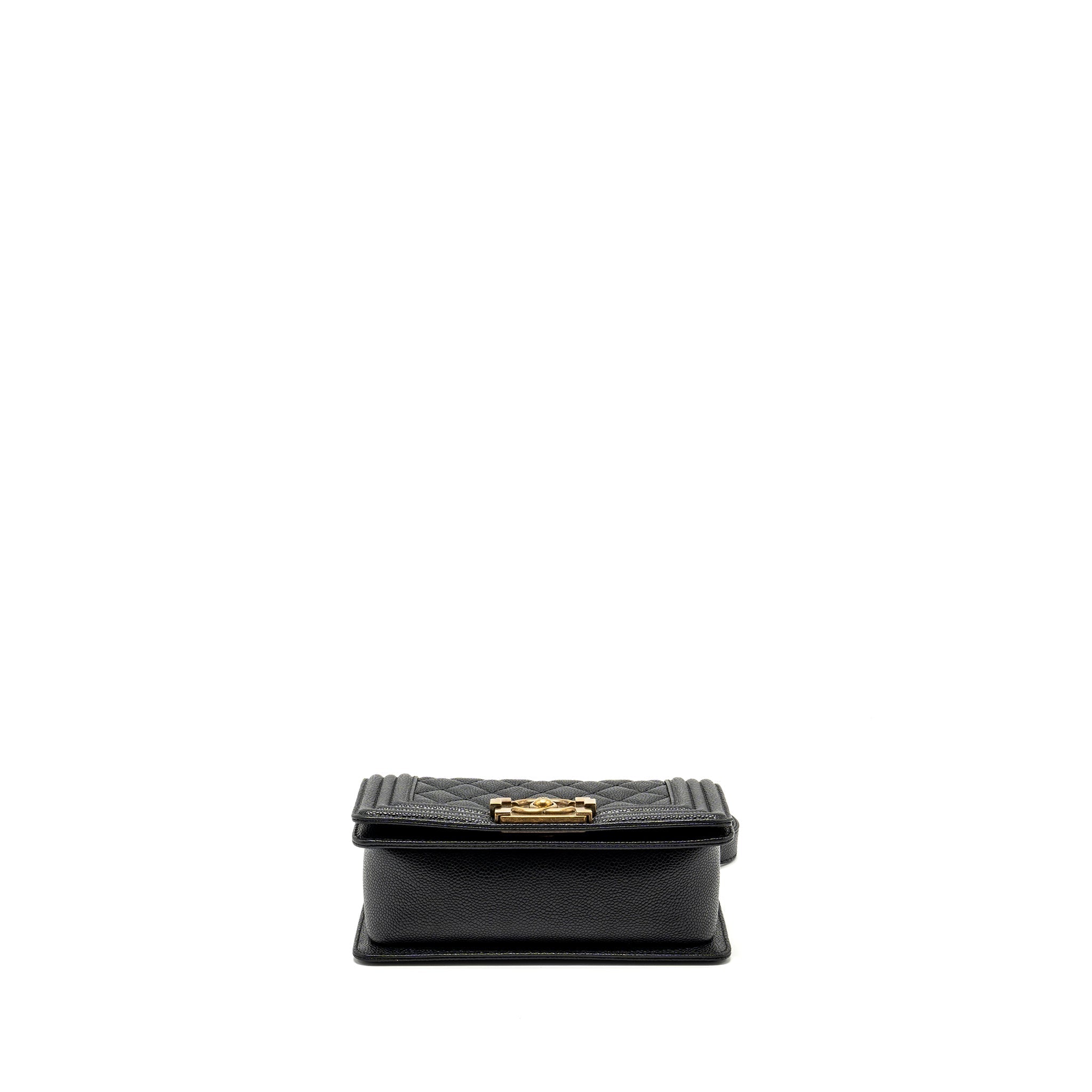 CHANEL SMALL BOY BAG CAVIAR BLACK RUTHENIUM GHW
