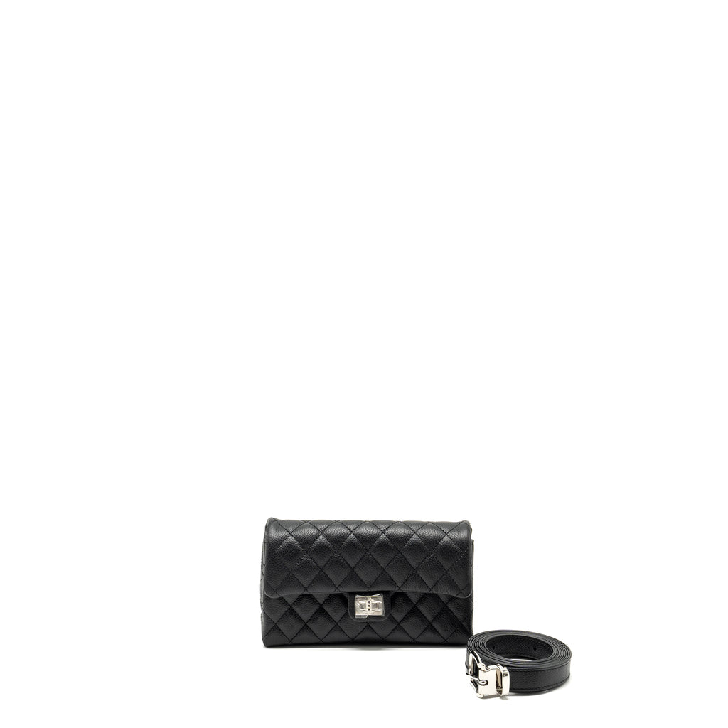 CHANEL 2.55 REISSUE BELT BAG GRAINED CALFSKIN BLACK SHW