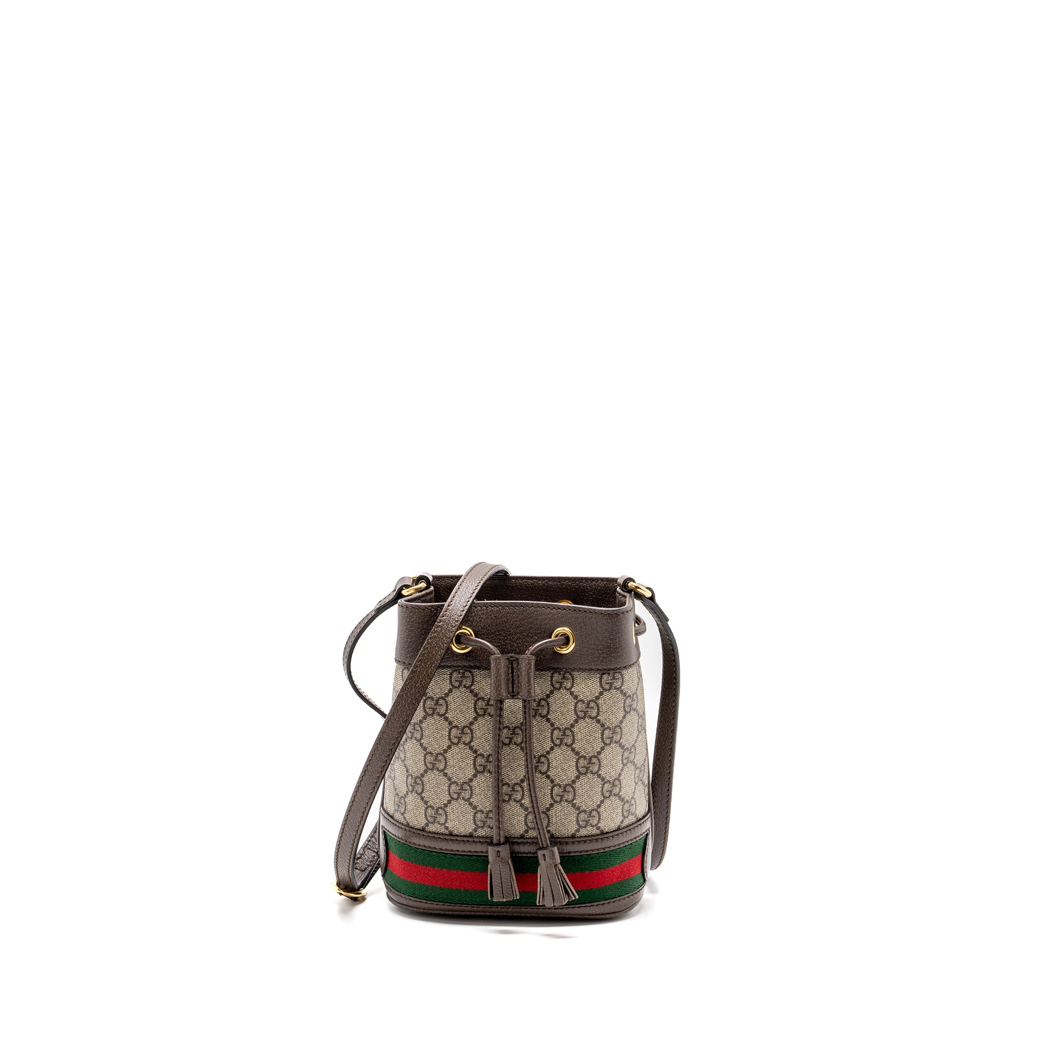 GUCCI OPHIDIA BUCKET BAG GG SUPREME CANVAS GHW