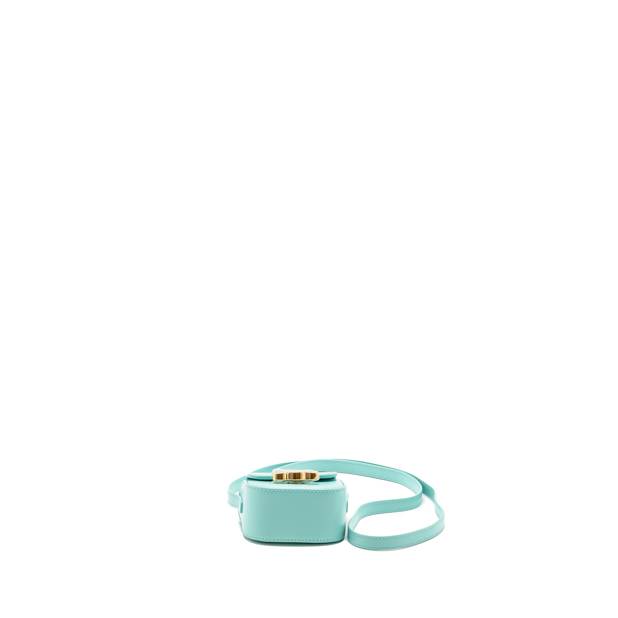 CELINE MINI CLAUDE SHINY CALFSKIN BLUE GHW