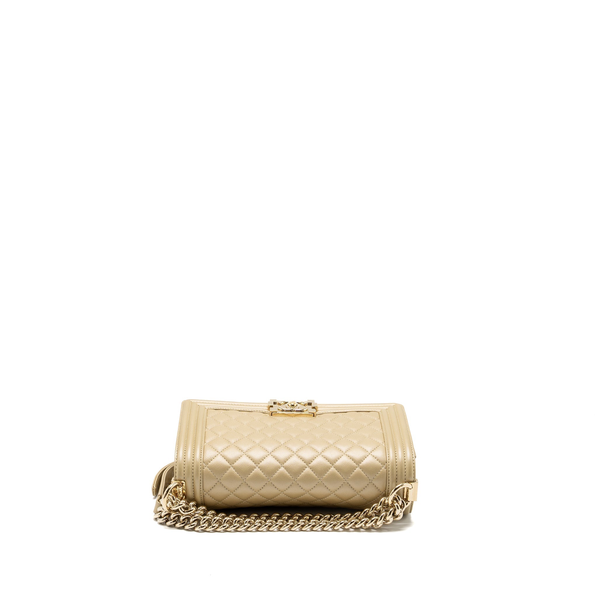 CHANEL MEDIUM BOY BAG CAVIAR GOLD LGHW