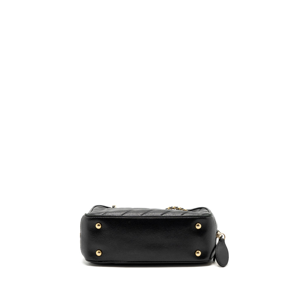 CHANEL ZIPPER CAMERA CHAIN BAG LAMBSKIN BLACK GHW