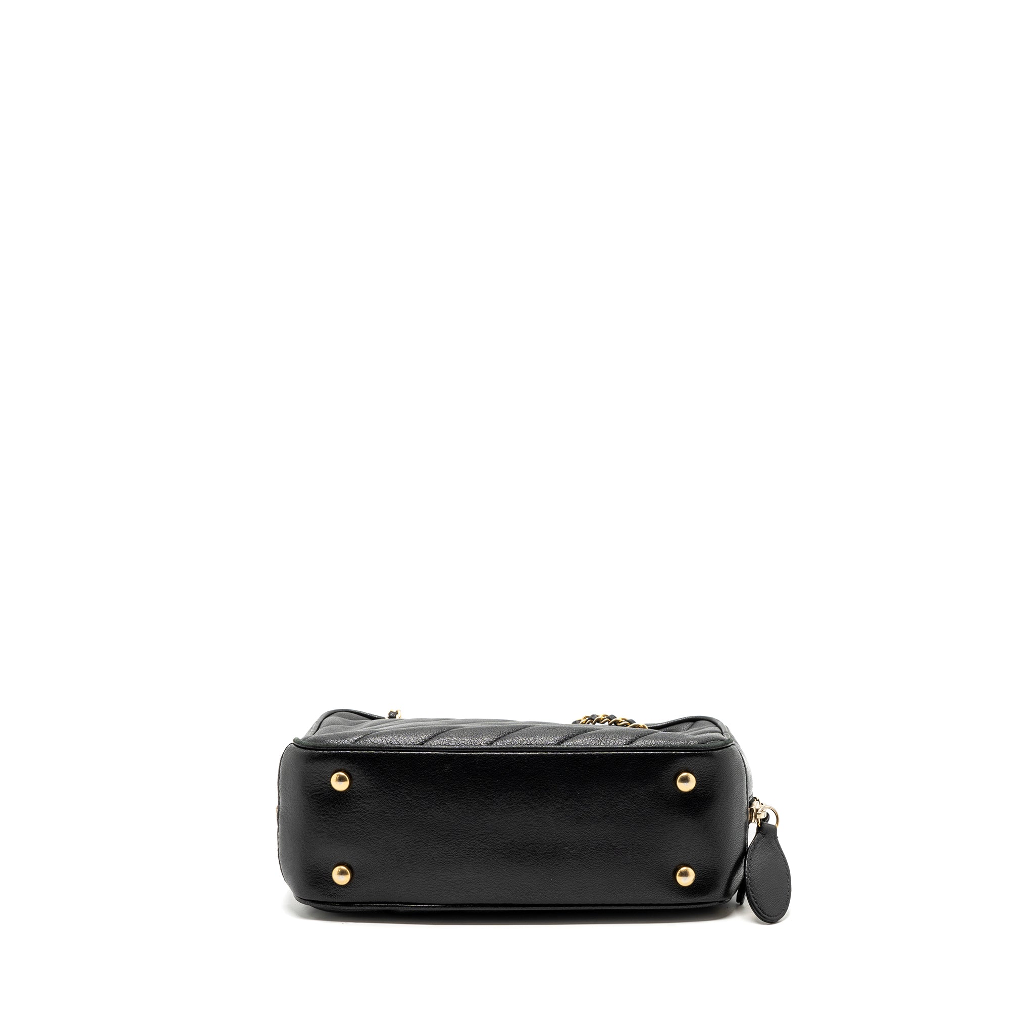 CHANEL ZIPPER CAMERA CHAIN BAG LAMBSKIN BLACK GHW