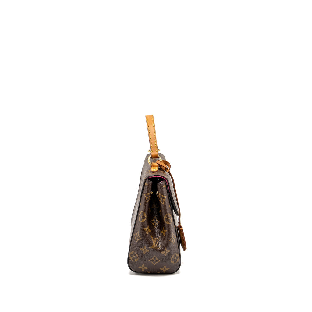 LOUIS VUITTON CLUNY BB MONOGRAM CANVAS WITH PINK STRAP GHW