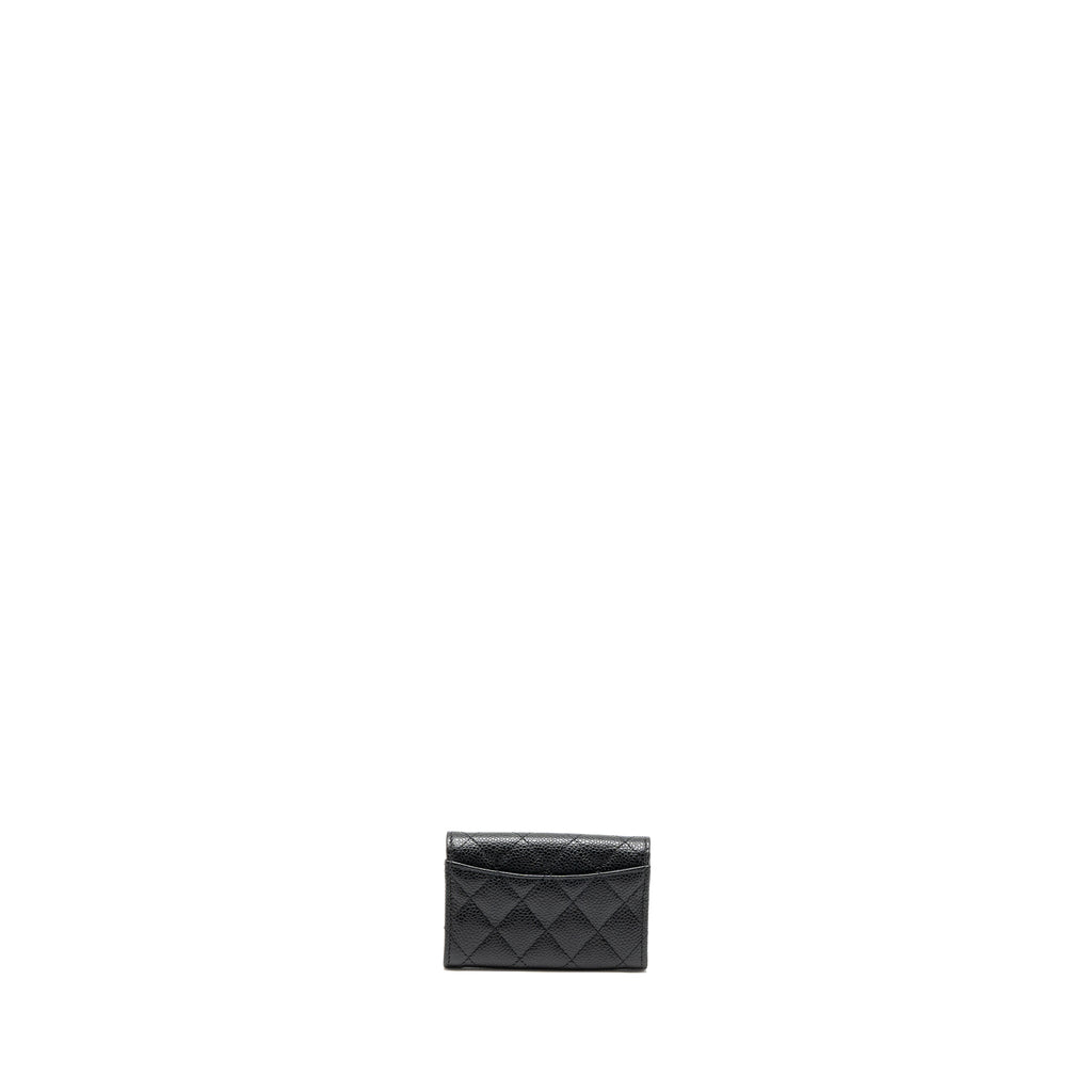 CHANEL CLASSIC FLAP CARD HOLDER CAVIAR BLACK GHW (MICROCHIP)