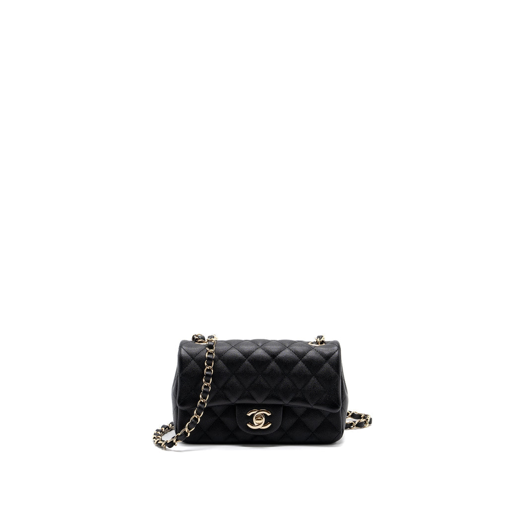CHANEL CLASSIC MINI RECTANGULAR FLAP BAG CAVIAR BLACK GHW