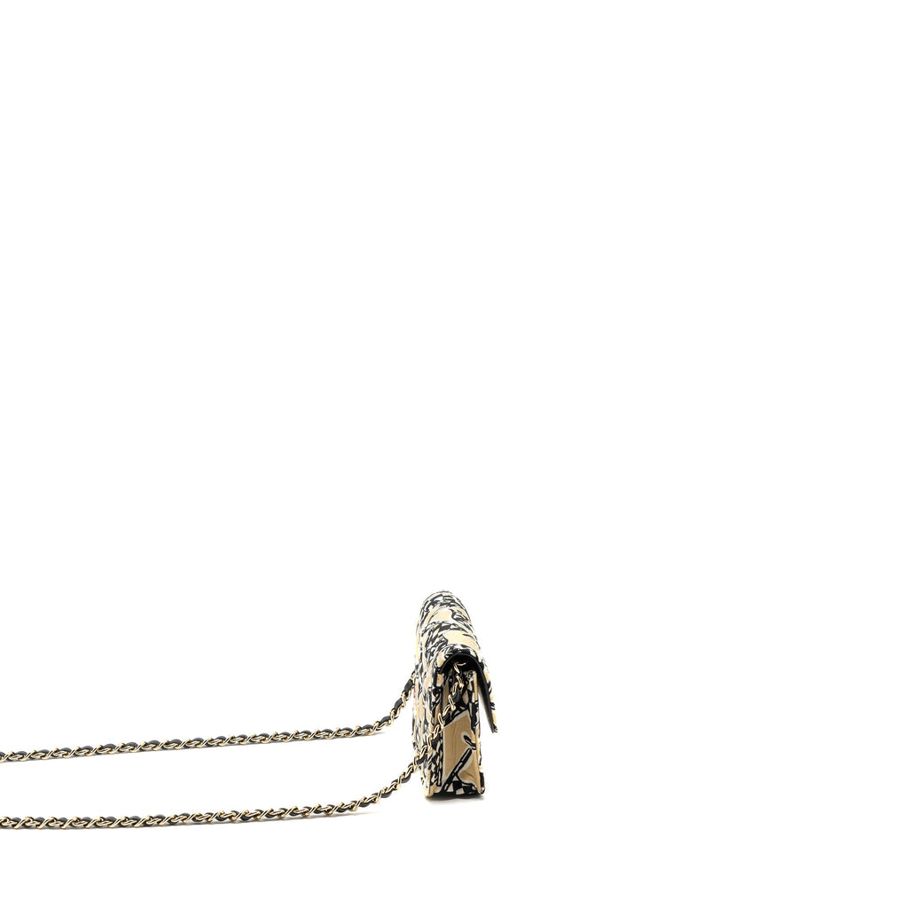CHANEL MINI CLUTCH WITH CHAINS FABRIC MULTICOLOUR LGHW(MICROCHIP)