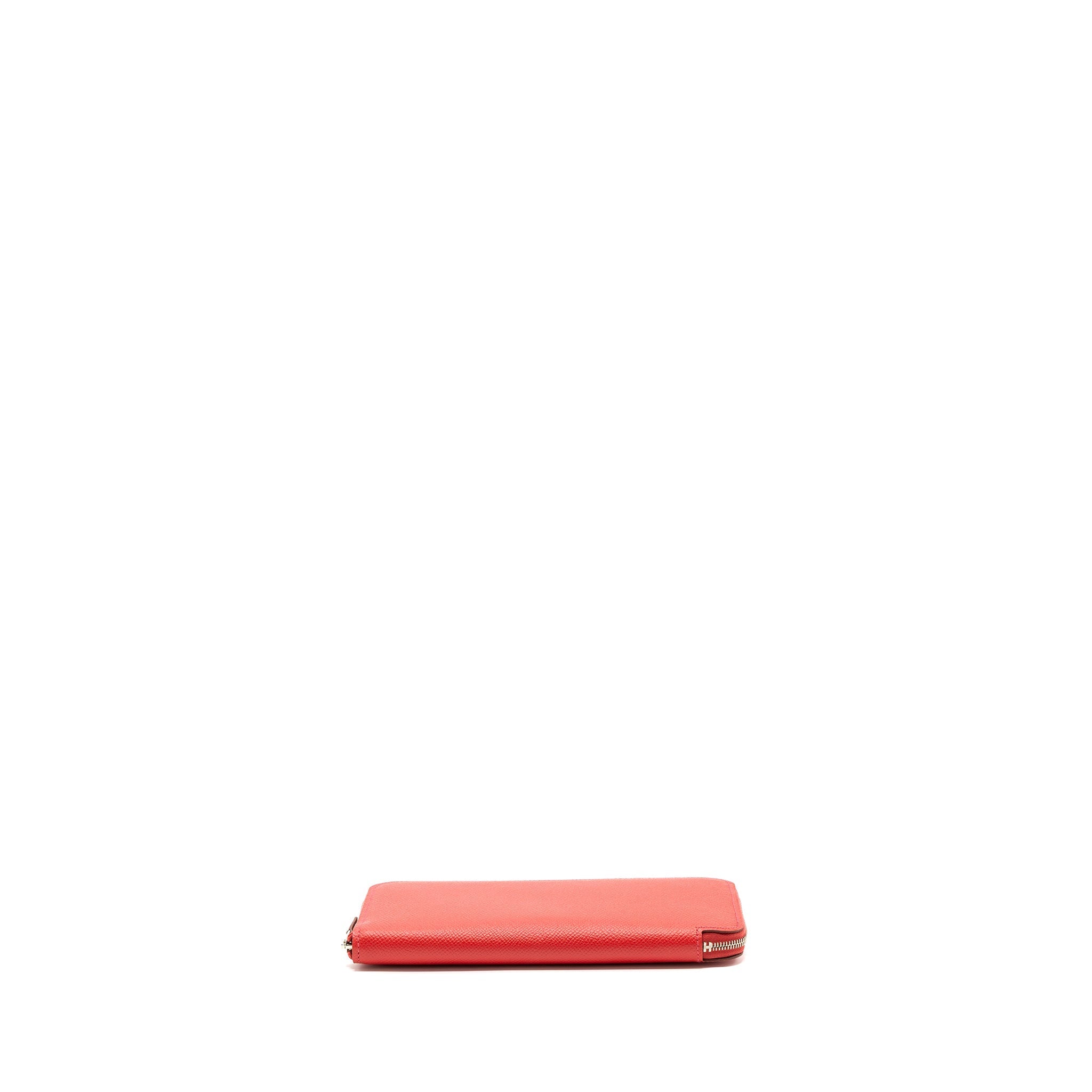 HERMES SILK IN LONG WALLET EPSOM RED SHW