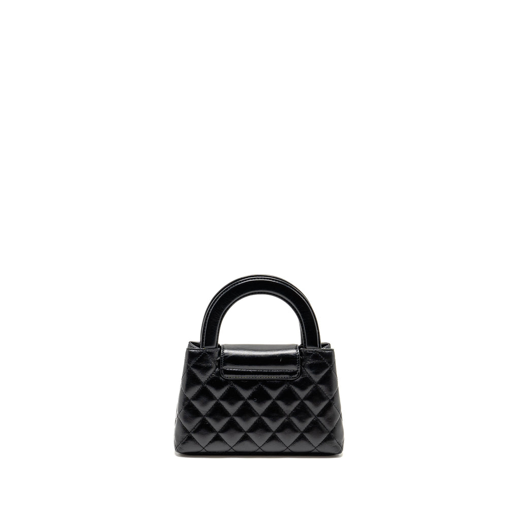 CHANEL MINI KELLY SHOPPING TOTE BAG CALFSKIN BLACK GHW (MICROCHIP)