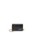 CHANEL 18A MARINIERE WALLET ON CHAIN CALFSKIN CHARCOAL GHW