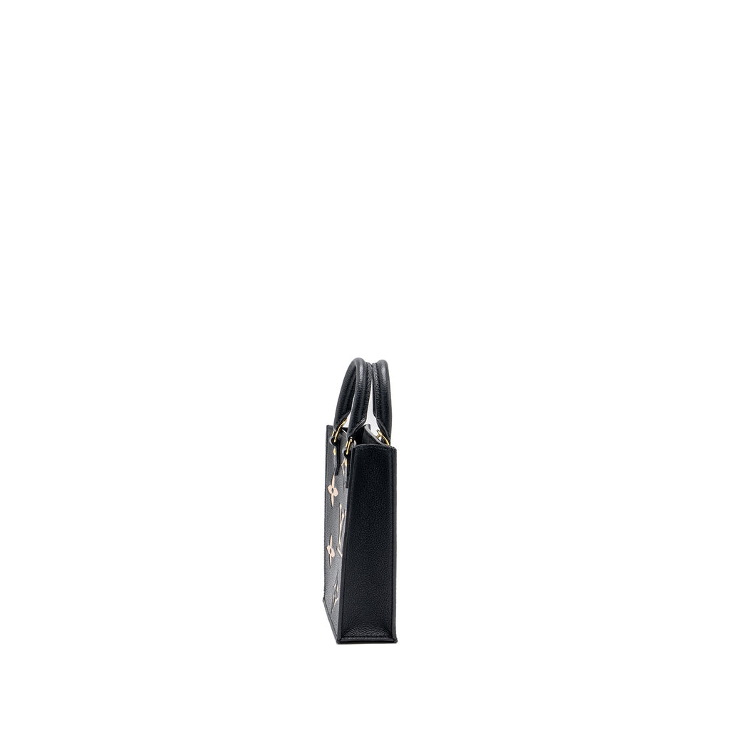LOUIS VUITTON PETIT SAC PLAT MONOGRAM EMPREINTE BLACK/ BEIGE GHW (NEW VERSION)