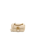 GUCCI MINI GG MARMONT SHOULDER BAG CALFSKIN WHITE GHW