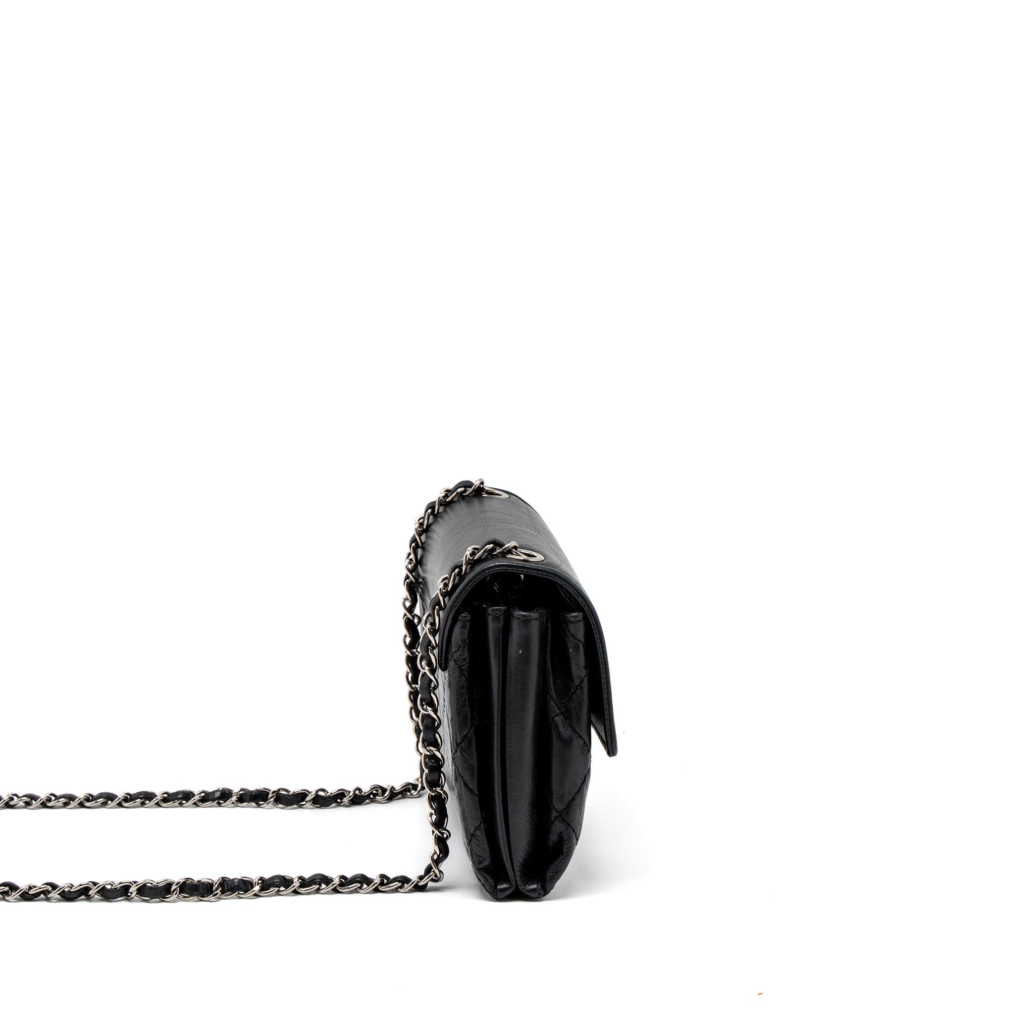 CHANEL GIANT CC LOGO BAG CALFSKIN NAVY SHW
