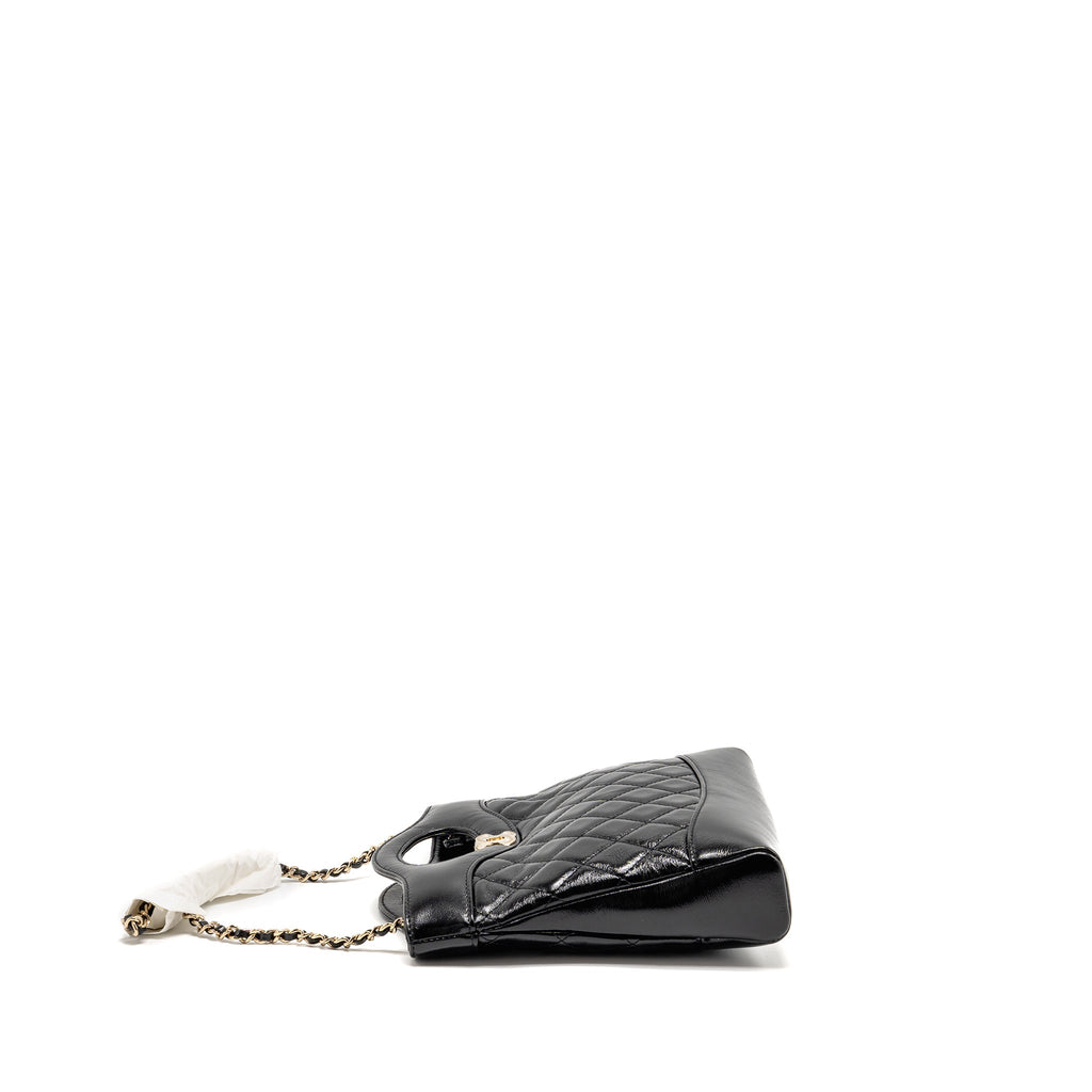 CHANEL 24S MINI 31 BAG SHINY LAMBSKIN BLACK LGHW (MICROCHIP)