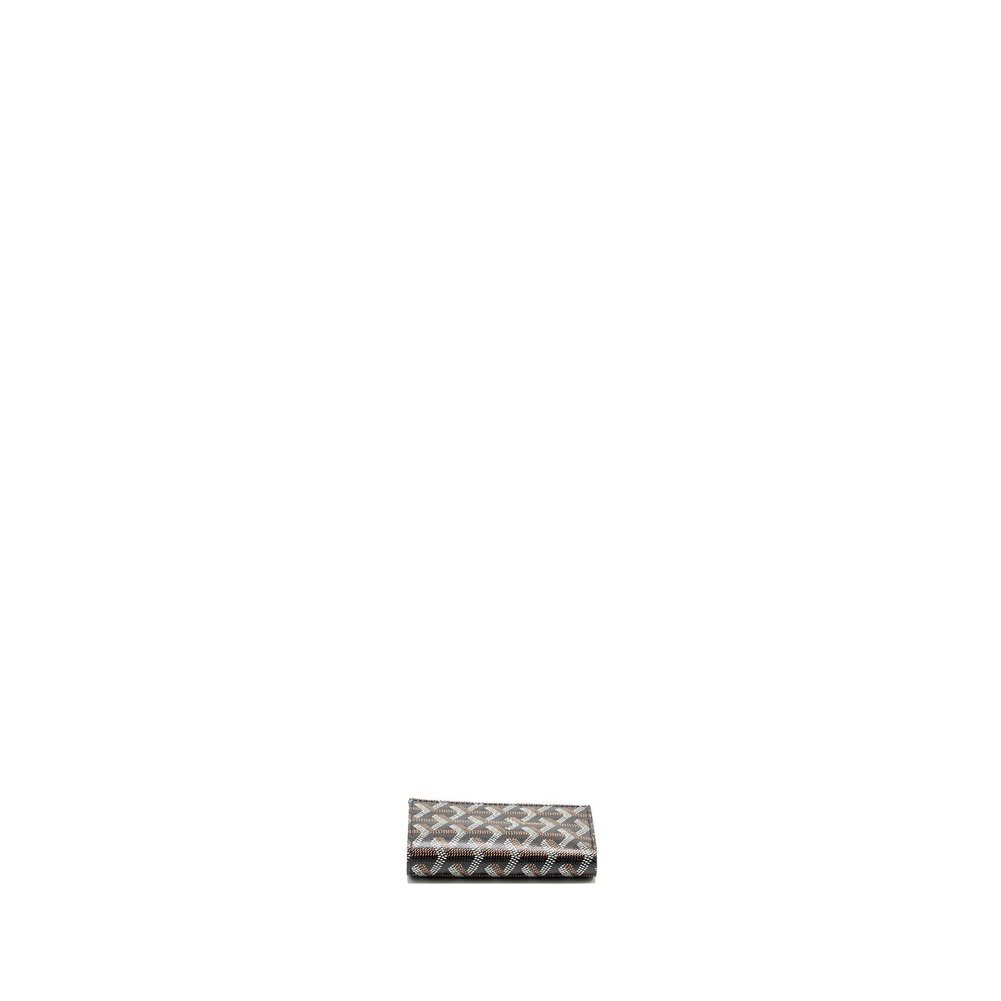 GOYARD SAINT-PIERRE CARD WALLET GOYARDINE CANVAS/CALFSKIN BLACK