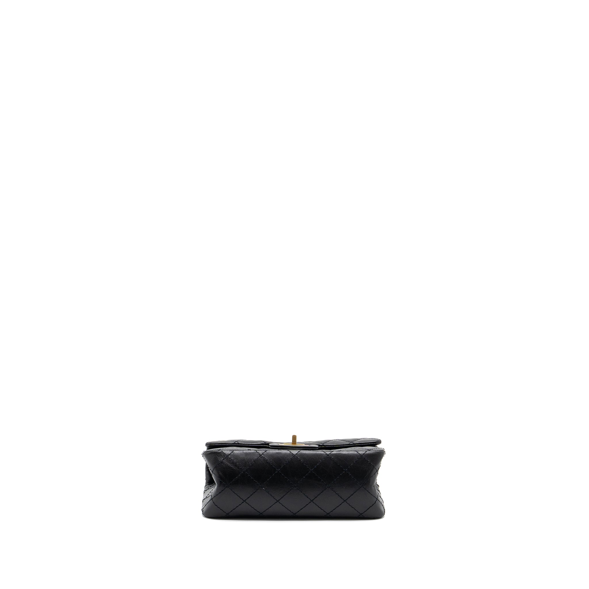 CHANEL MINI 2.55 REISSUE FLAP BAG AGED CALFSKIN BLACK GHW (MICROCHIP)