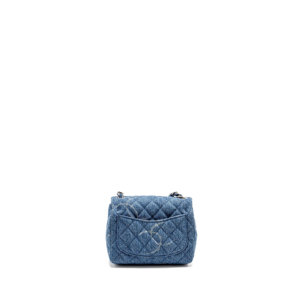 CHANEL MINI SQUARE FLAP BAG DENIM BLUE SHW