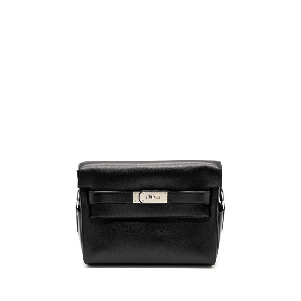 HERMES KELLY MESSANGER PM BAG EVERGRAIN BLACK SHW