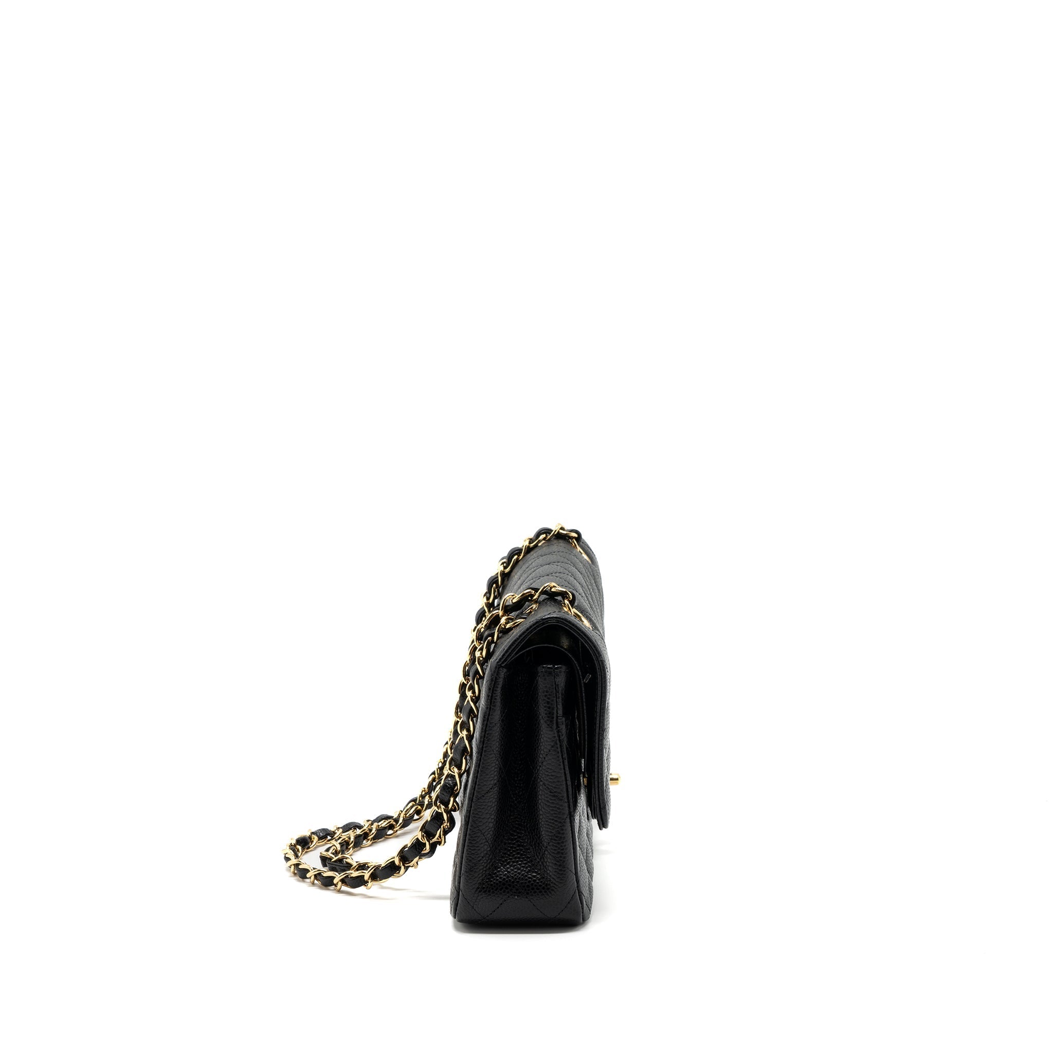 CHANEL MEDIUM CLASSIC DOUBLE FLAP BAG CAVIAR BLACK GHW