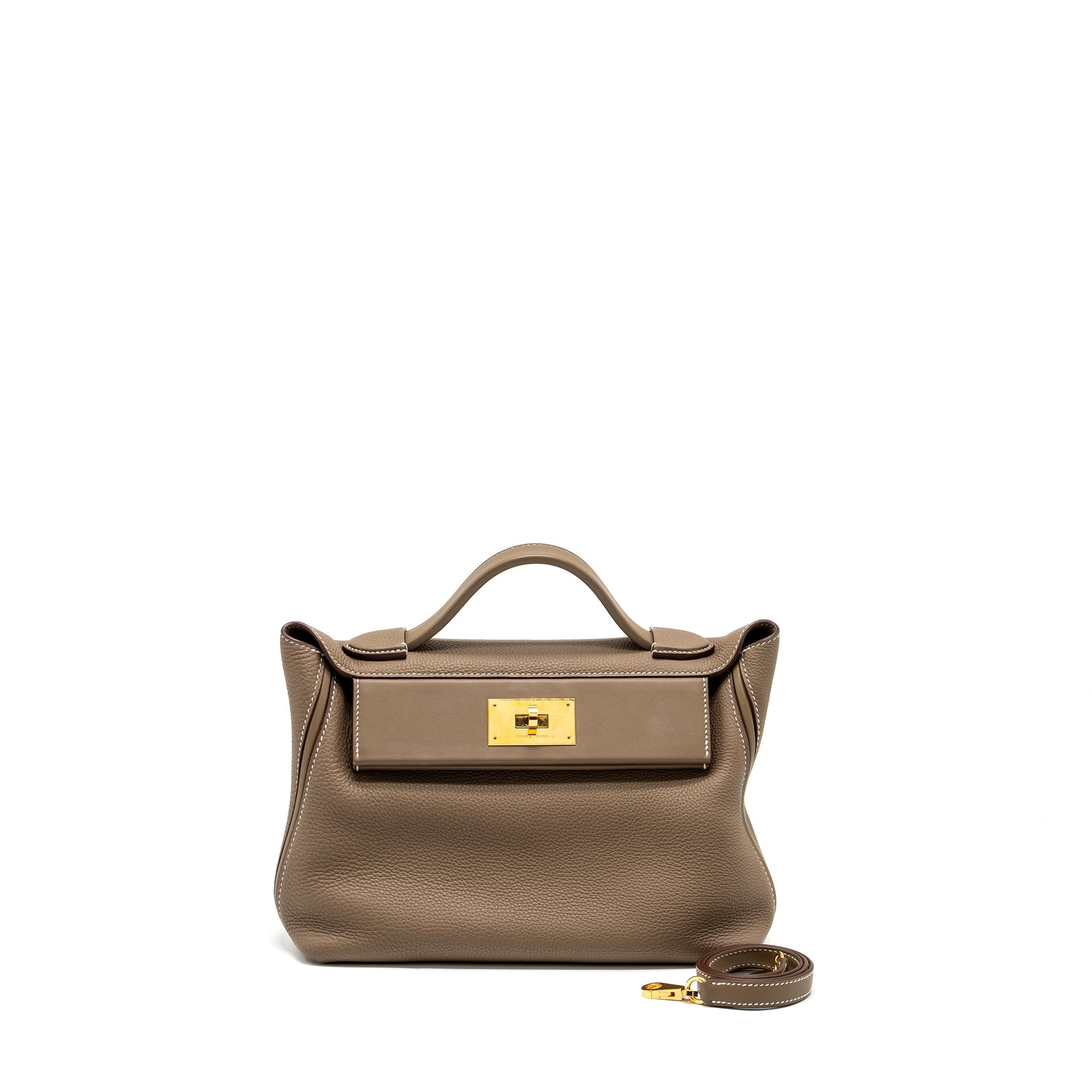 HERMES 2424 24/24-29 BAG TOGO/SWIFT ETOUPE GHW
