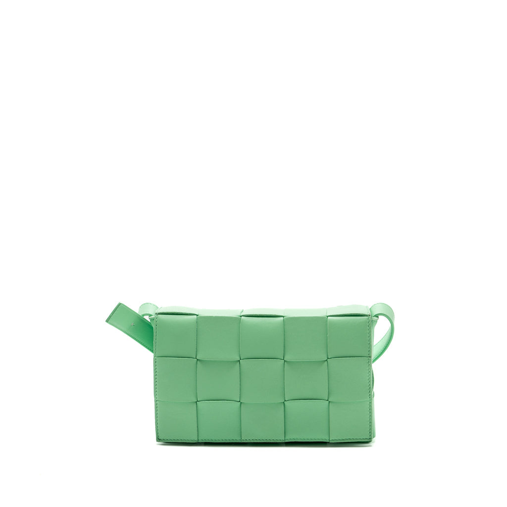 BOTTEGA VENETA CLASSIC CASSETTE BAG LAMBSKIN LIGHT GREEN SHW
