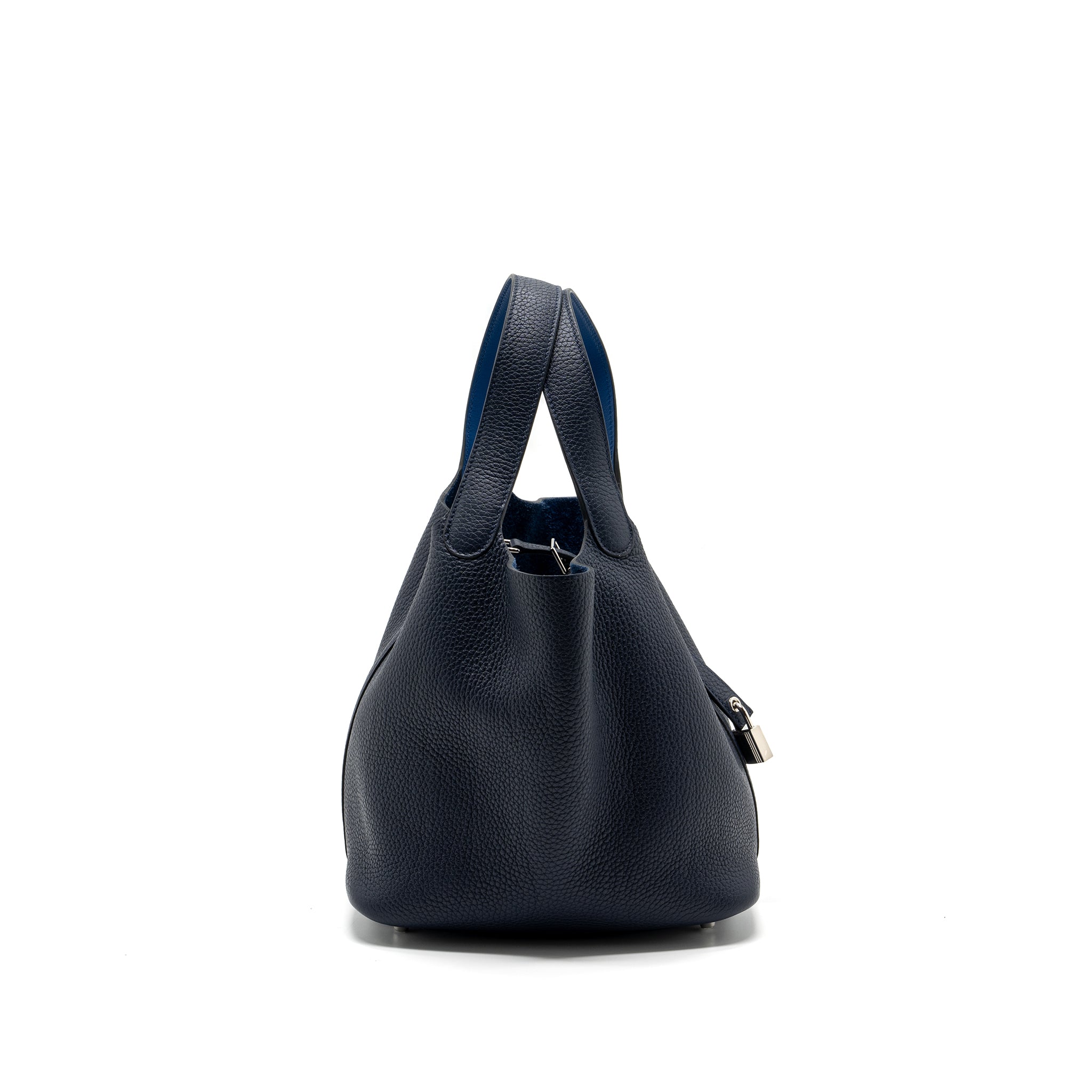 HERMES PICOTIN 22 LOCK BAG CLEMENCE/ SWIFT BLUE NUIT / BLUE FRANCE SHW