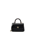 CHANEL SMALL COCO HANDLE WITH LIZARD EMBOSSED HANDLE CAVIAR BLACK LGHW (MICROCHIP)
