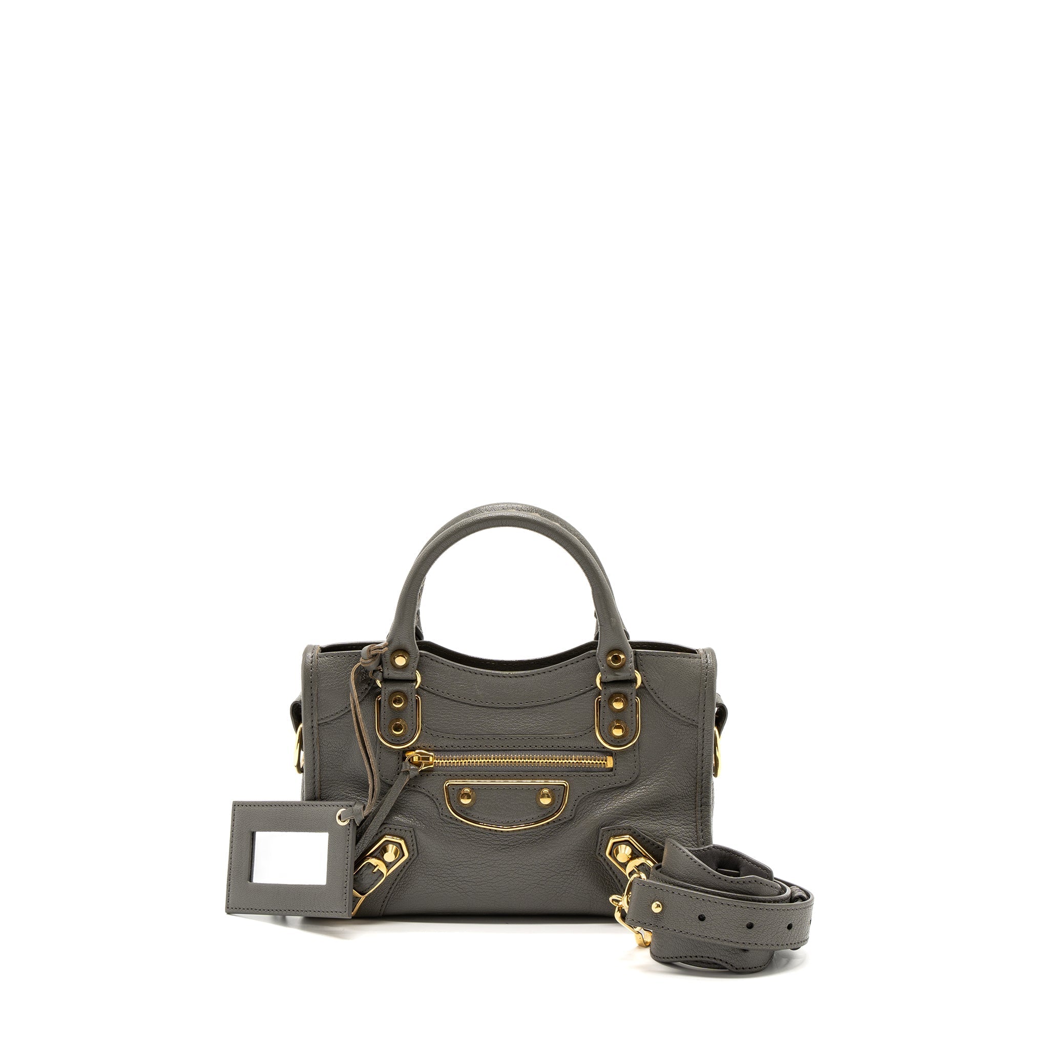 BALENCIAGA MINI CITY BAG GREY GHW