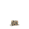 CHANEL MINI FLAP CLUTCH WITH CHAIN FABRIC BEIGE/MULTICOLOUR LGHW(MICROCHIP)