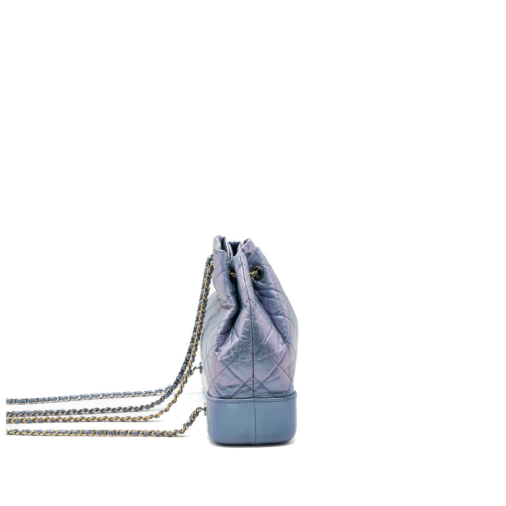 CHANEL SMALL GABRIELLE BACKPACK CALFSKIN IRIDESCENT PURPLE MULTICOLOUR HARDWARE