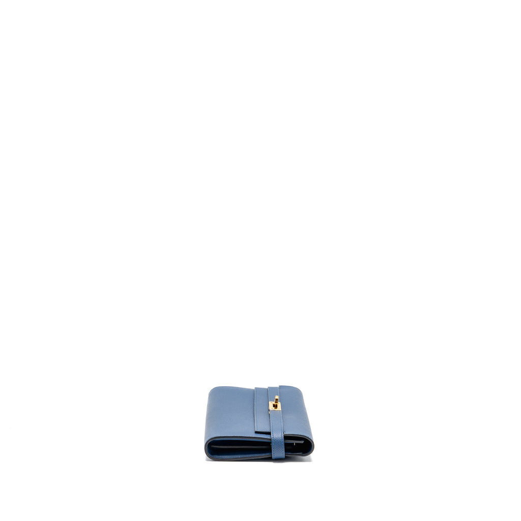 HERMES KELLY LONG WALLET EPSOM DARK BLUE GHW