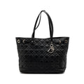 DIOR SHOPPING TOTE BAG FABRIC/LEATHER BLACK SHW