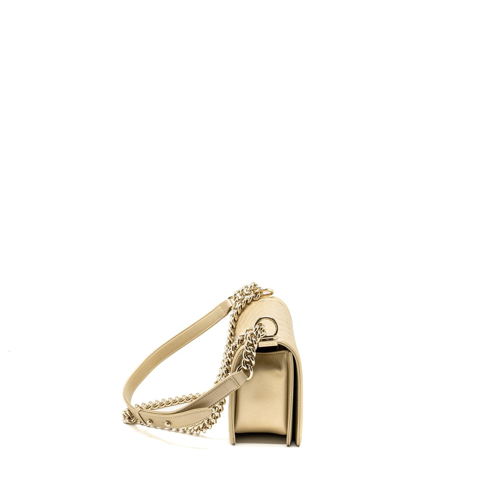 CHANEL MEDIUM BOY BAG CAVIAR GOLD LGHW