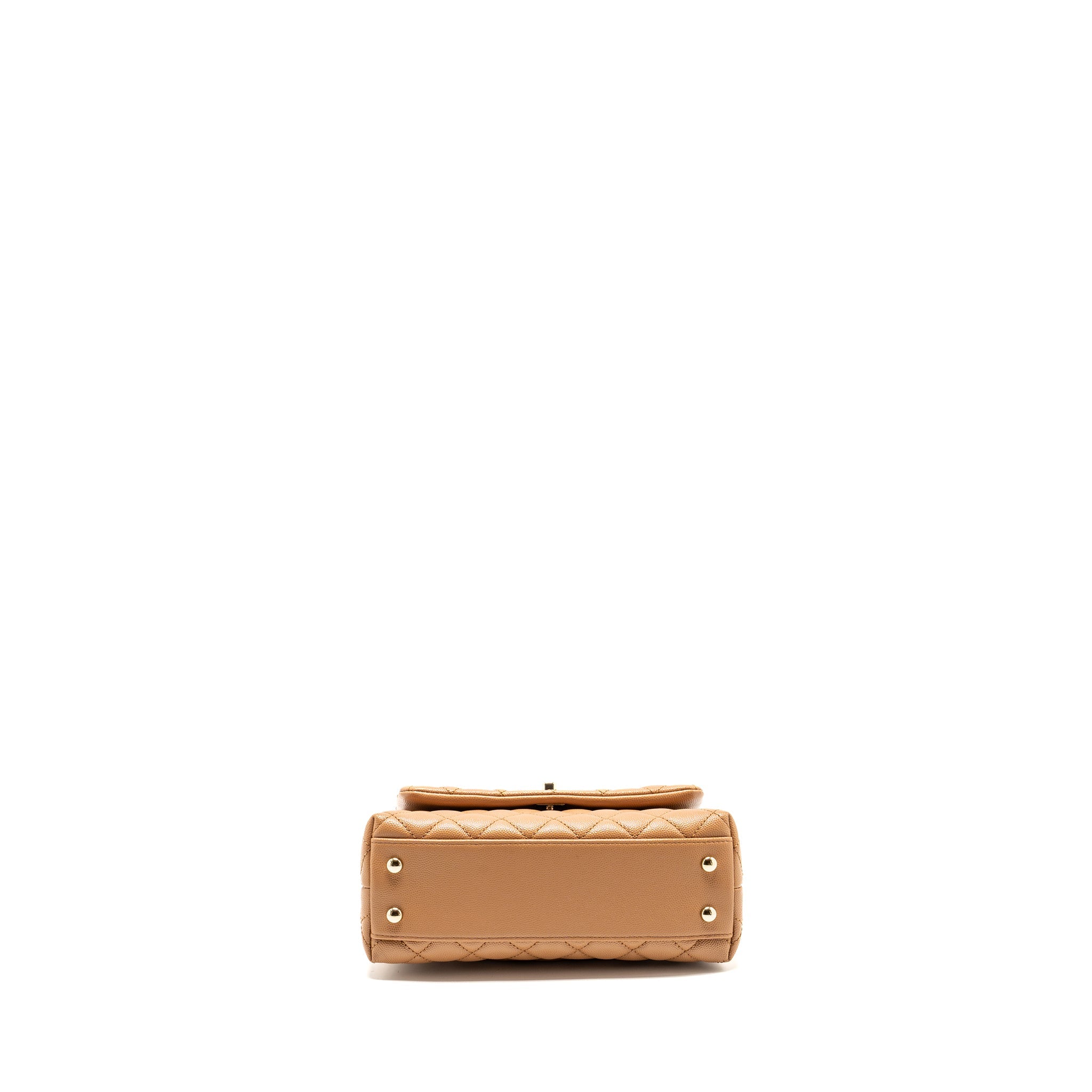 CHANEL 21P SMALL COCO HANDLE CAVIAR CARAMEL LGHW