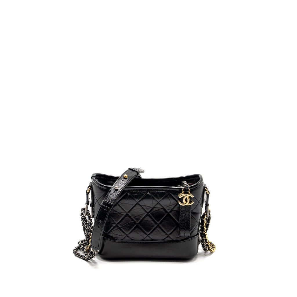 CHANEL SMALL GABRIELLE HOBO BAG CALFSKIN BLACK MULTICOLOUR HARDWARE