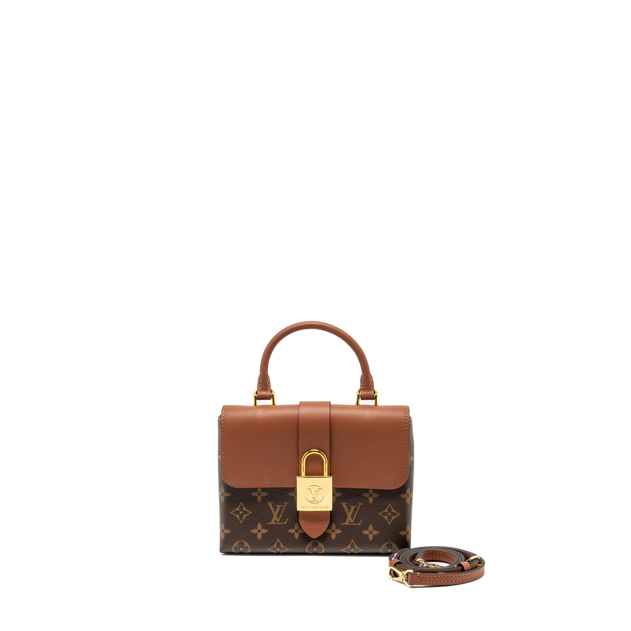 LOUIS VUITTON LOCK BB MONOGRAM CANVAS BROWN GHW