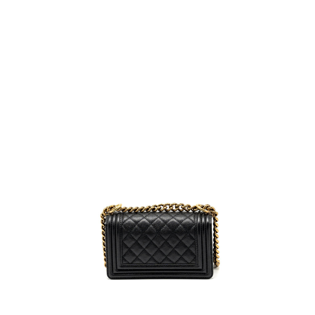 CHANEL SMALL BOY BAG CAVIAR BLACK RUTHENIUM GHW