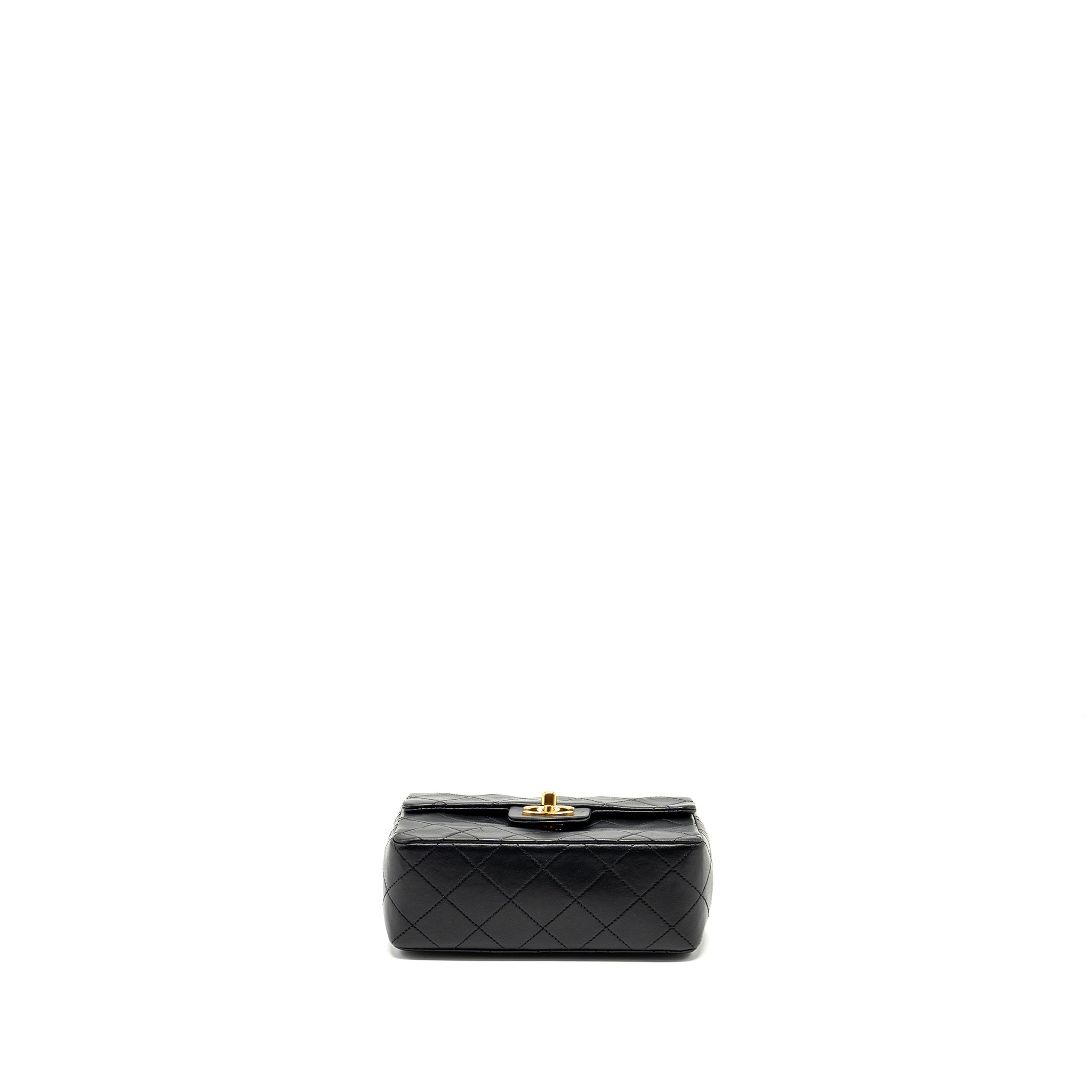 CHANEL VINTAGE MINI SQUARE FLAP BAG LAMBSKIN BLACK GHW