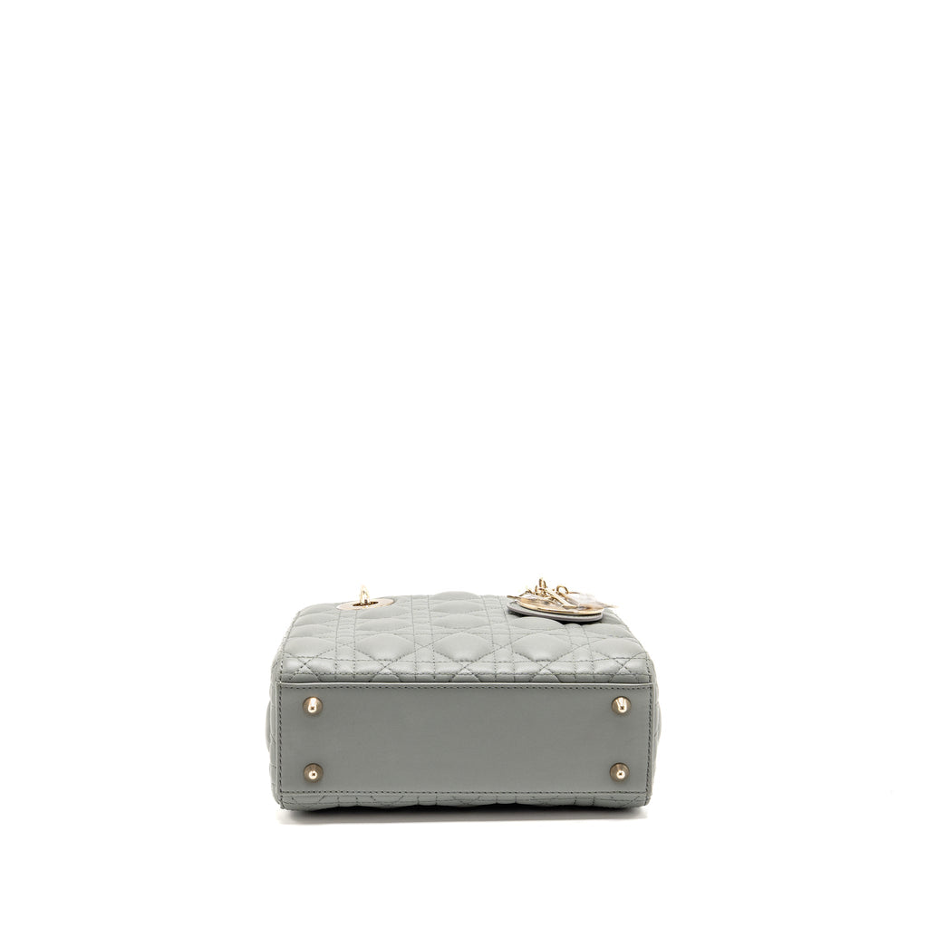 DIOR MY ABCDIOR SMALL LADY DIOR LAMBSKIN STONE GREY LGHW