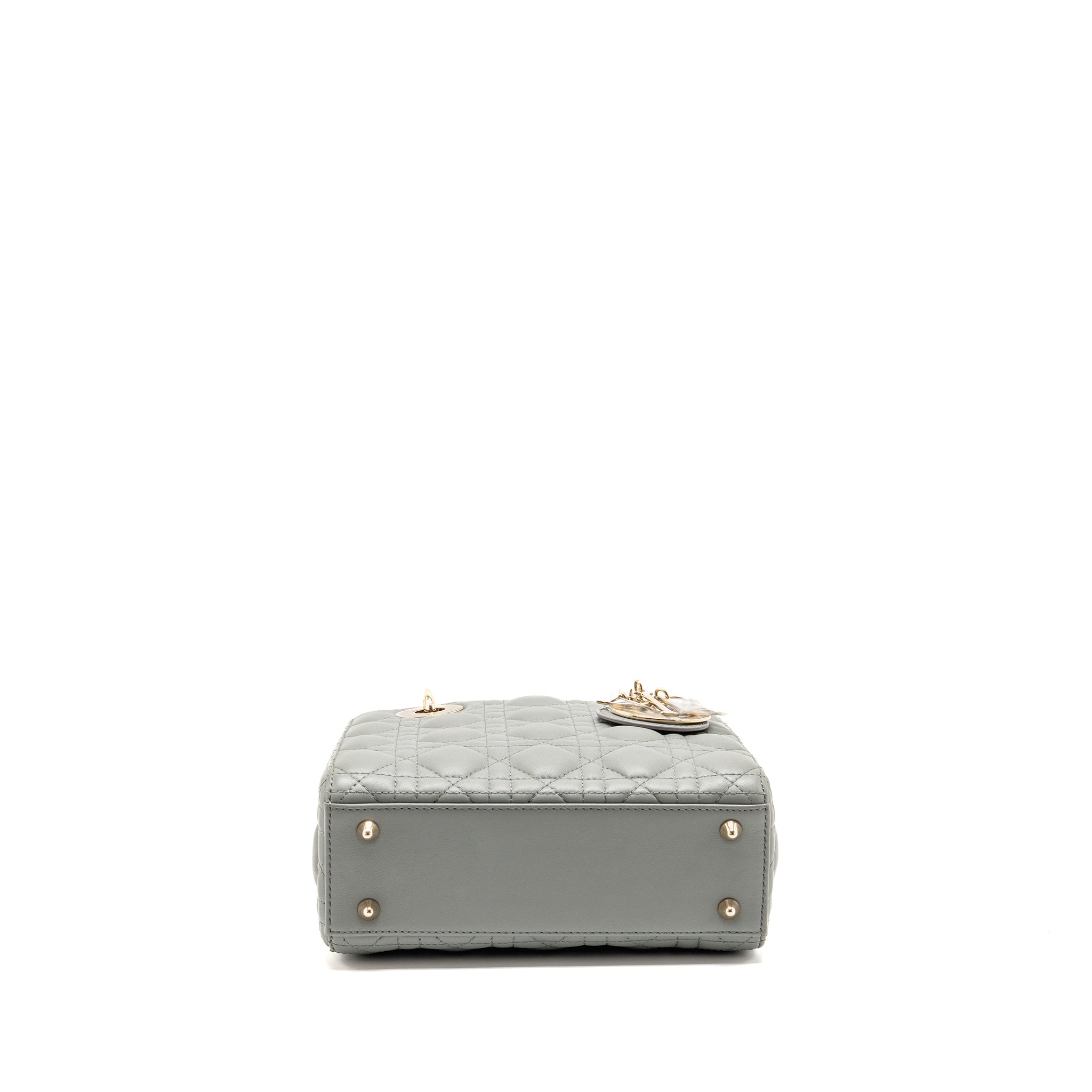 DIOR MY ABCDIOR SMALL LADY DIOR LAMBSKIN STONE GREY LGHW